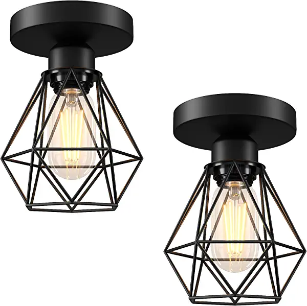 Ceiling Lights With Open-Cage Flush Mounts