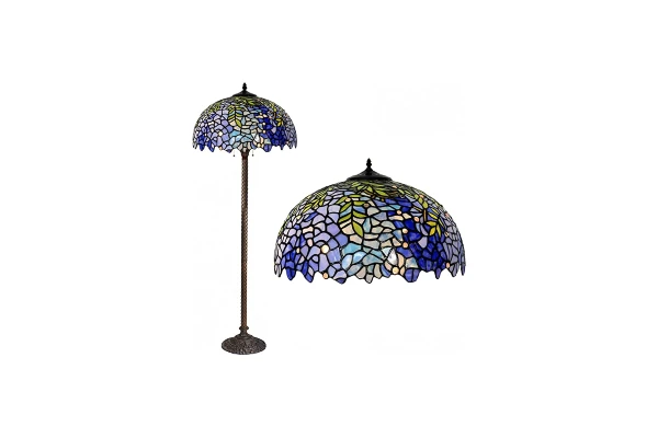 Tiffany Style Stained Glass Wisteria Hanging Lamp